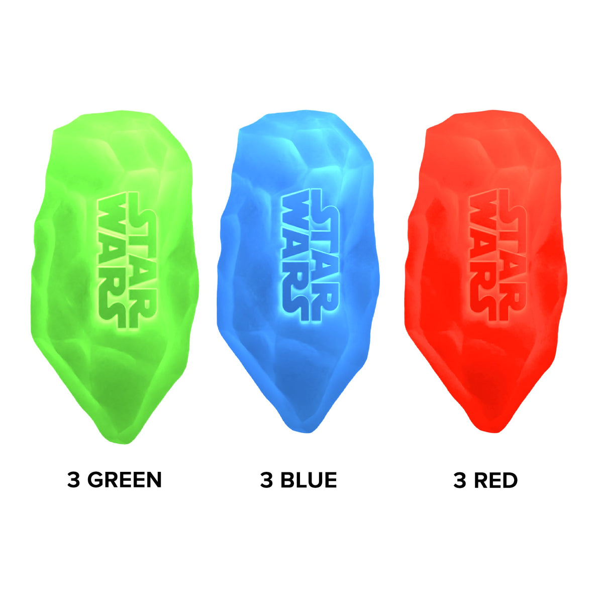 Kyber Crystal Lightsaber Squishes, 9 Pack