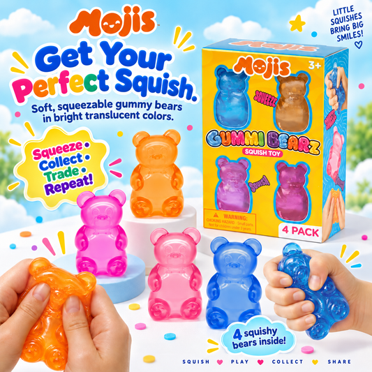 Gummi Bearz Squishy, 4 Pack