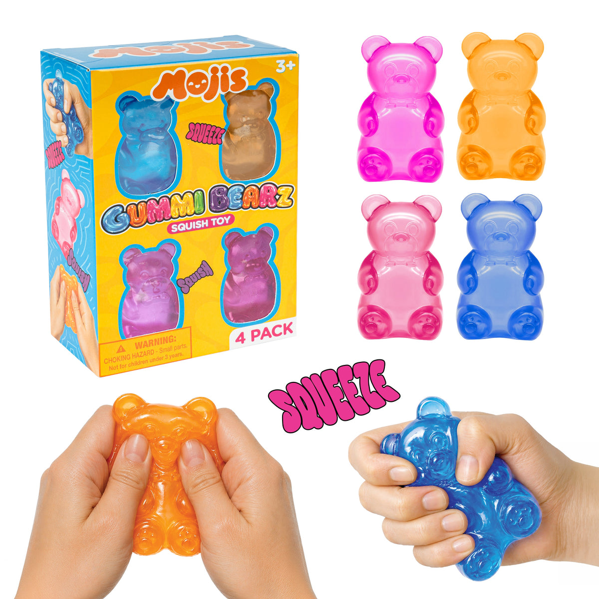 Gummi Bearz Squishy, 4 Pack